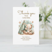 Teddy Bear Camp Baby shower Bedankt (Staand voorkant)