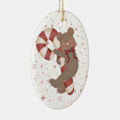 Teddy Bear Candy Cane Keramisch Ornament (Rechts)