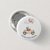  Teddy Bear Car Baby shower Button (Voorkant /achterkant)