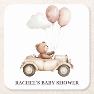  Teddy Bear Car Baby shower Onderzetter