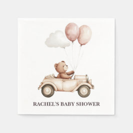 Teddy Bear Car Baby shower servetten