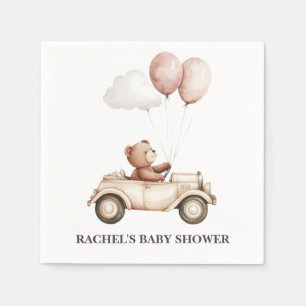  Teddy Bear Car Baby shower servetten