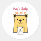 Teddy Bear Cartoon Ronde Sticker (Voorkant)