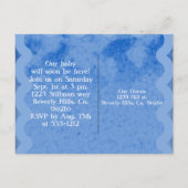 Teddy Bear Charm Boy Blauw Baby shower Uitnodiging Briefkaart (Achterkant)