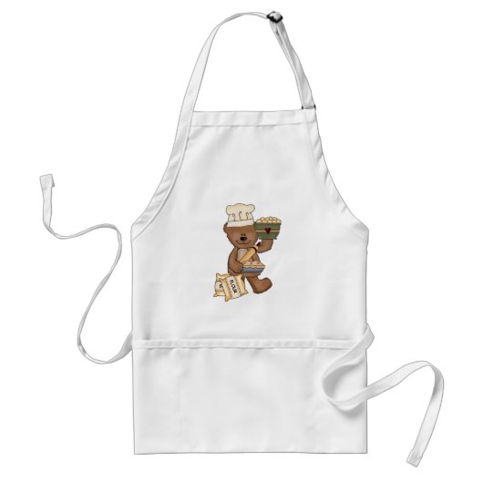 Teddy Bear Chef Apron Standaard Schort (Voorkant)