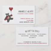 Teddy Bear Childrens Event Planner Visitekaartje (Voorkant / Achterkant)