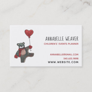 Teddy Bear Childrens Event Planner Visitekaartje