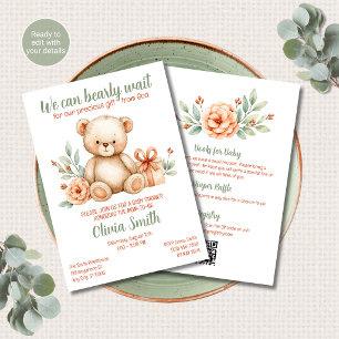 Teddy Bear Christelijke Baby Shower Alles in Eén Q Kaart
