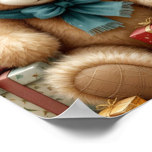 Teddy Bear Christmas Digital Poster (Hoek)