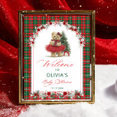 Teddy Bear Christmas Girl Baby shower Welkom Poster