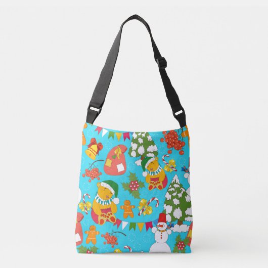 Teddy Bear Christmas: Kind-vriendelijk. Crossbody Tas (Voorkant)