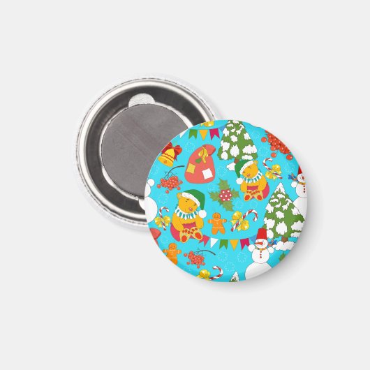 Teddy Bear Christmas: Kind-vriendelijk. Magneet (Voorkant / Achterkant)