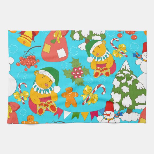 Teddy Bear Christmas: Kind-vriendelijk. Theedoek (Horizontaal)