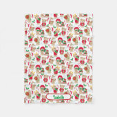 Teddy Bear Christmas Naam toevoegen Baby Fleece Deken (Voorkant)