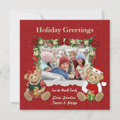 Teddy Bear Christmas Photo Card Feestdagenkaart (Voorkant)