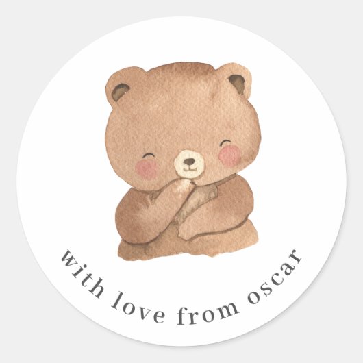 Teddy Bear Classic Round Sticker (Voorkant)