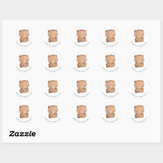 Teddy Bear Classic Round Sticker (Vel)