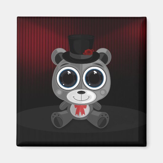 Teddy Bear - Classy Grey Magneet (Voorkant)