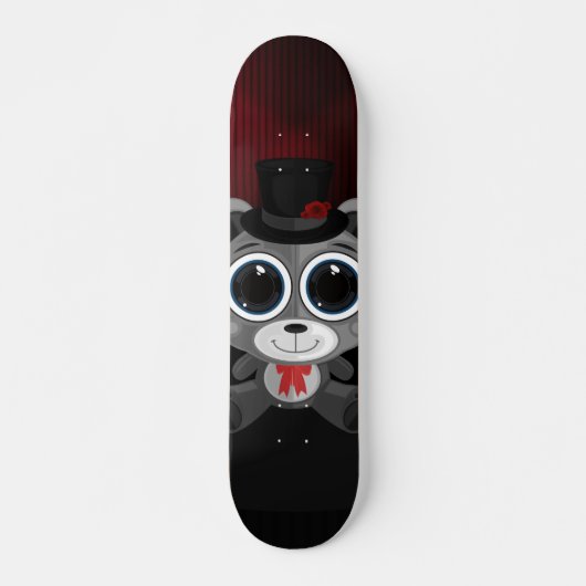 Teddy Bear - Classy Grey Persoonlijk Skateboard (Voorkant)
