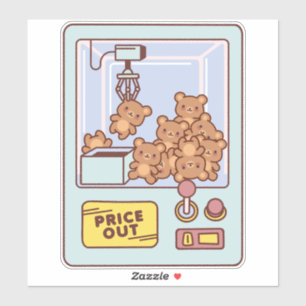 TEDDY BEAR CLAW MACHINE STICKER