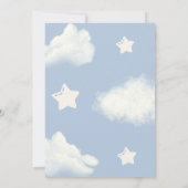 Teddy Bear Cloud 9 Bearly Wait Blue Boy Shower Kaart (Achterkant)