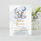 Teddy Bear Cloud Moon Stars Mailbox Baby shower Kaart (Staand voorkant)