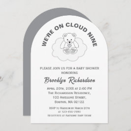 Teddy Bear Cloud Nine Genderneutraal Baby shower Kaart