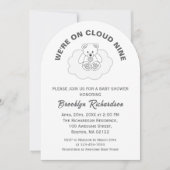 Teddy Bear Cloud Nine Genderneutraal Baby shower Kaart (Voorkant)