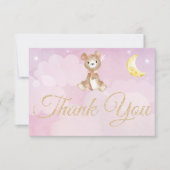Teddy Bear Cloud Waterverf Paarse bedankpas Bedankkaart (Voorkant)