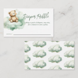 Teddy Bear Clouds Baby shower Luier Raffle Informatiekaartje