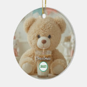 Teddy Bear Coffee 2025 Kerstmis Keramisch Ornament (Links)