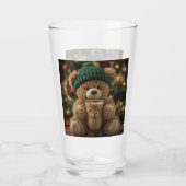 Teddy Bear Coffee Kerstmis Glas (Achterkant)