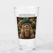Teddy Bear Coffee Kerstmis Glas (Voorkant)