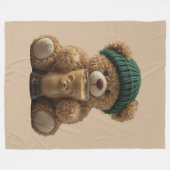 Teddy Bear Cold Brew Fleece Deken (Voorkant (Horizontaal))