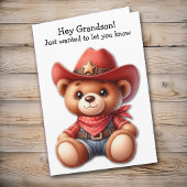 Teddy Bear Cowboy Kleinzoon Valentijn Kaart