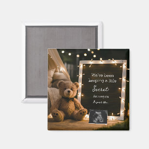 Teddy Bear Cozy Night Zwangerschapsaankondiging ca Magneet