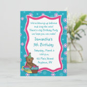 Teddy Bear Cupcake Birthday Uitnodiging (Staand voorkant)