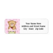 Teddy Bear Cupcake Party Etiket (Voorkant)