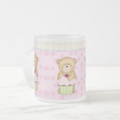 Teddy Bear Cupcake Party Matglas Koffiemok (Voorkant links)