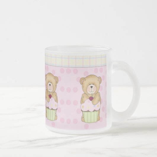 Teddy Bear Cupcake Party Matglas Koffiemok (Rechts)