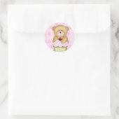 Teddy Bear Cupcake Party Ronde Sticker (Tas)