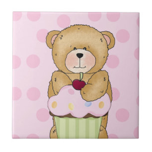 Teddy Bear Cupcake Party Tegeltje