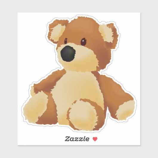 Teddy Bear Custom-Cut Vinyl Sticker (Vel)
