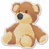 Teddy Bear Custom-Cut Vinyl Sticker (Voorkant)