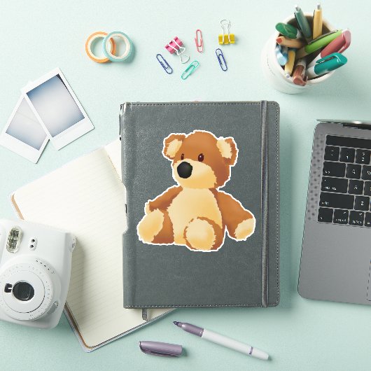 Teddy Bear Custom-Cut Vinyl Sticker (iPad Cover)