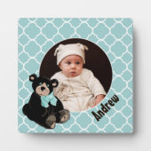 Teddy Bear Custom Photo Plaque met standaard Fotoplaat (Voorkant)