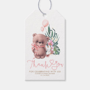 Teddy Bear Cute Boho Baby shower Dank u wel Cadeaulabel