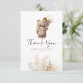 Teddy Bear Cute Gold Brown Baby shower Dank je wel Bedankkaart (Staand voorkant)