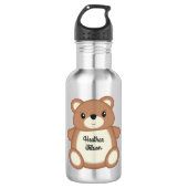 Teddy Bear Cute Kinder Water Flacon met naam Waterfles (Voorkant)