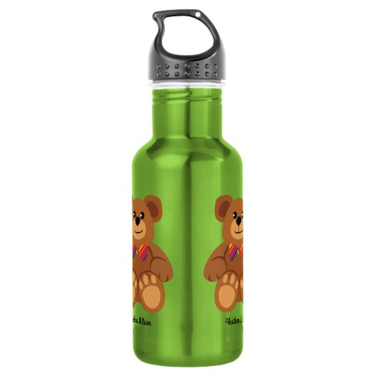 Teddy Bear Cute Kinder Water Flacon met naam Waterfles (Achterkant)